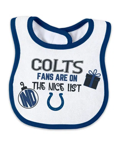 Wear By Erin Andrews Baby Boys And Girls Indianapolis Colts Allover Print Full-zip Sleeper With Bib Set In Blue