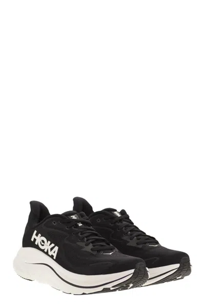 Hoka Clifton 10 Rubber-trimmed Jacquard Running Sneakers In Black