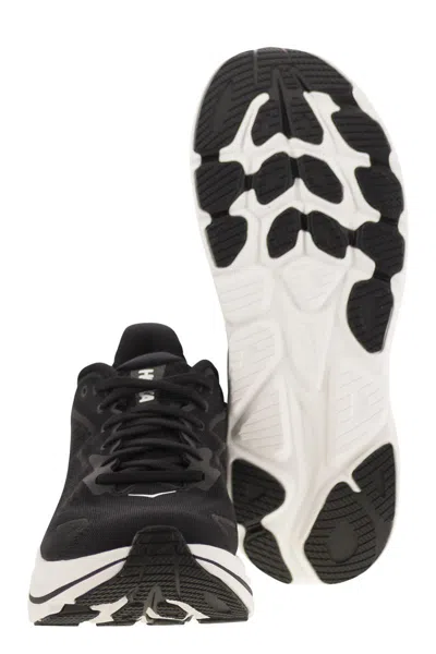 Hoka Clifton 10 Rubber-trimmed Jacquard Running Sneakers In Black