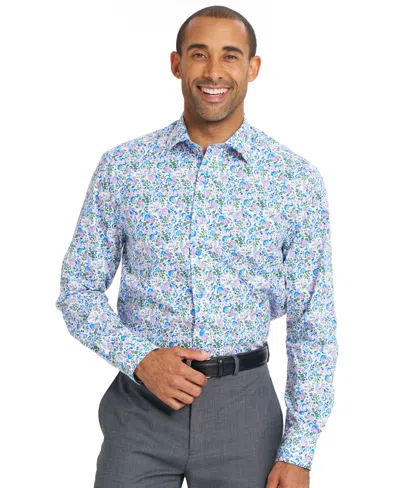 Nick Graham Men's Botanical Floral Dress Shirt In Blue