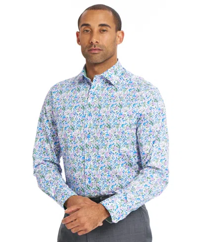 Nick Graham Men's Botanical Floral Dress Shirt In Blue