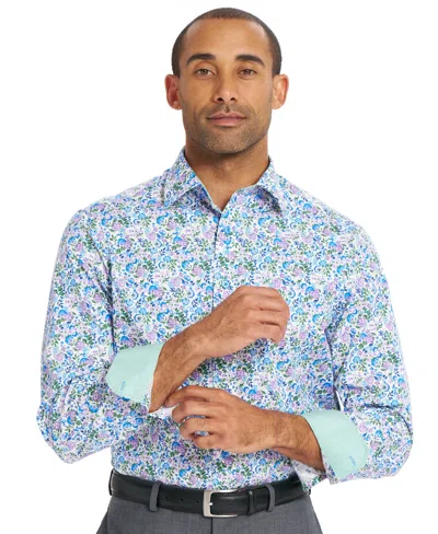 Nick Graham Men's Botanical Floral Dress Shirt In Blue