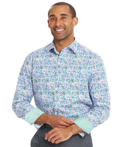 Nick Graham Men's Botanical Floral Dress Shirt In Blue