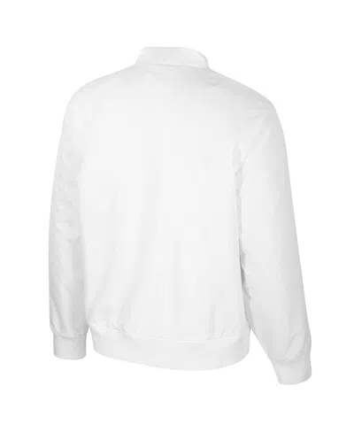 Colosseum Men's Maryland Terrapins White Rabbit Full-zip Bomber Jacket In White