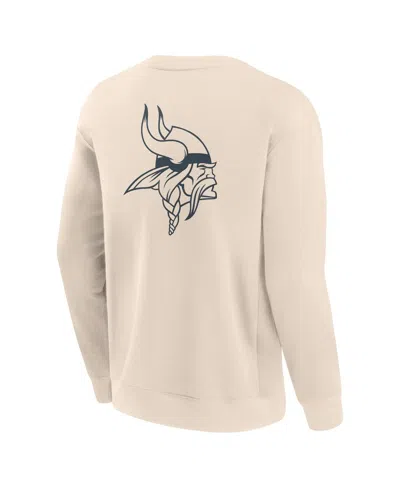 Fanatics Men's Cream Minnesota Vikings Elements Future Ground Lettering Pullover Sweatshirt In Neutral