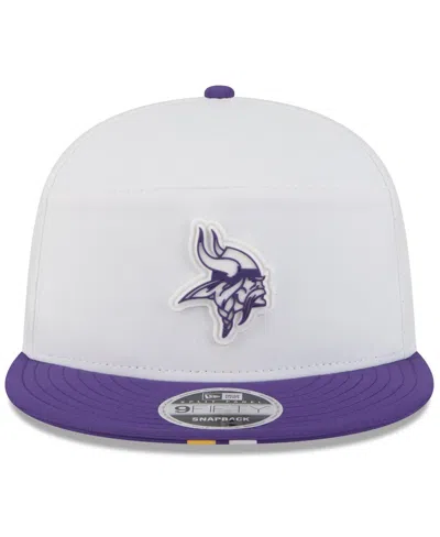 New Era Men's White/purple Minnesota Vikings 2025 Nfl Training Camp Split Panel 9fifty Snapback Hat