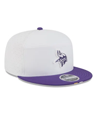 New Era Men's White/purple Minnesota Vikings 2025 Nfl Training Camp Split Panel 9fifty Snapback Hat
