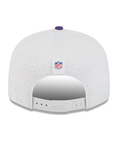 New Era Men's White/purple Minnesota Vikings 2025 Nfl Training Camp Split Panel 9fifty Snapback Hat