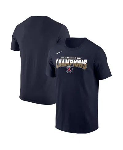 Nike Men's Navy Paris Saint-germain 2025 Champions League Winners Core T-shirt In Blue
