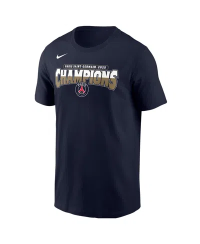 Nike Men's Navy Paris Saint-germain 2025 Champions League Winners Core T-shirt In Blue