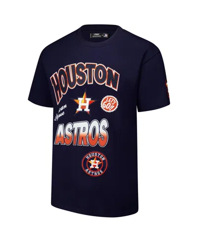 Pro Standard Men's Navy Houston Astros Turn It Up Dropped Shoulder T-shirt In Blue