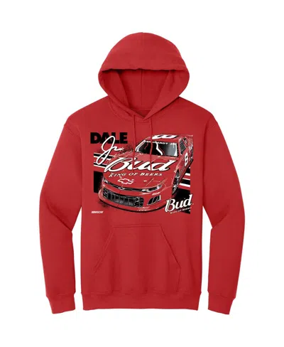 Jr Motorsports Official Team Apparel Men's Red Dale Earnhardt Jr. Budweiser Car Pullover Hoodie