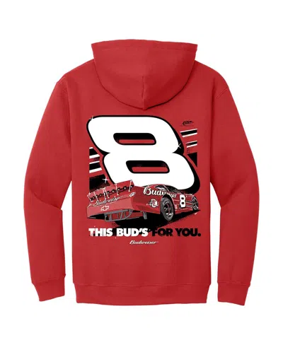 Jr Motorsports Official Team Apparel Men's Red Dale Earnhardt Jr. Budweiser Car Pullover Hoodie