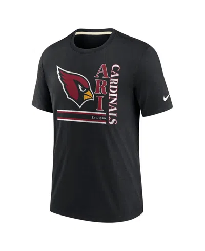 Nike Men's Black Arizona Cardinals Wordmark Logo Tri-blend T-shirt In Black