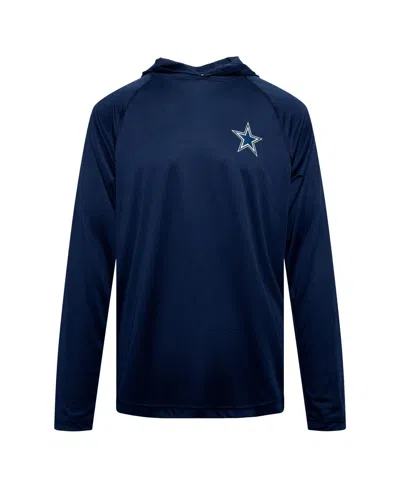 Columbia Men's Navy Dallas Cowboys Solar Stream Omni-wick Raglan Pullover Hoodie In Blue