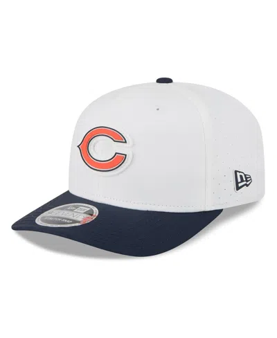 New Era Men's White/navy Chicago Bears 2025 Nfl Training Camp 9seventy Adjustable Hat