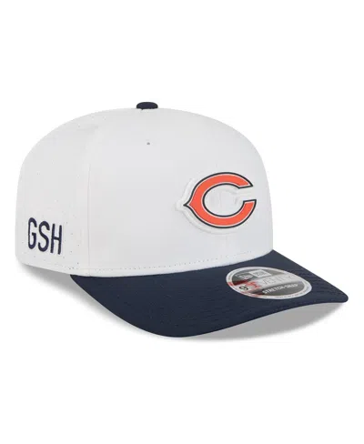 New Era Men's White/navy Chicago Bears 2025 Nfl Training Camp 9seventy Adjustable Hat