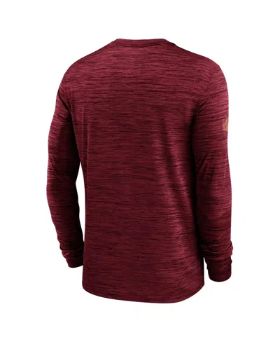 Nike Men's Scarlet San Francisco 49ers Sideline Velocity Performance Long Sleeve T-shirt In Burgundy