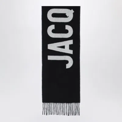 Jacquemus Brushed Finish Fringe Detailing Wraparound Scarf In Black