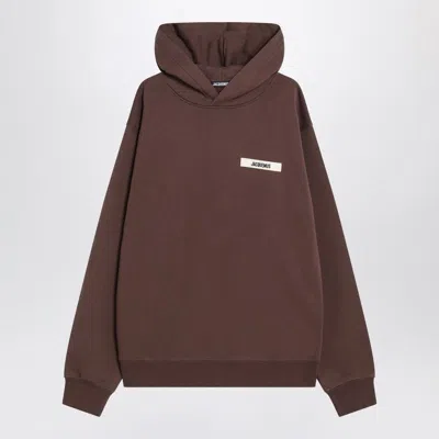 Jacquemus Gros Grain Hooded Sweatshirt In Brown
