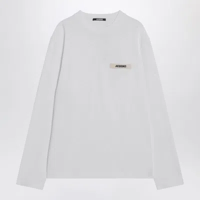 Jacquemus Le Tshirt Gros Grain Cotton Ls  T-shirt In White