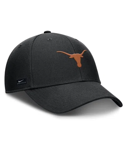 Nike Men's Black Texas Longhorns 2025 On-field Rise Performance Adjustable Hat