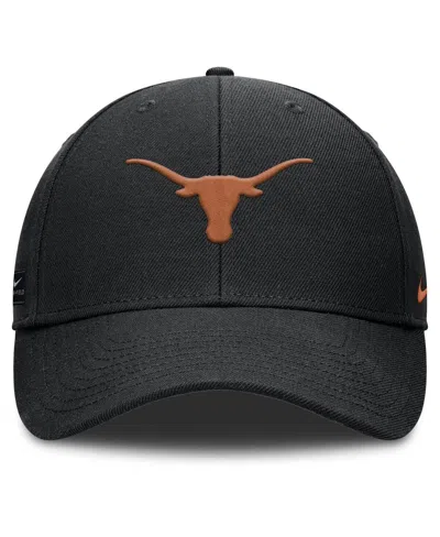 Nike Men's Black Texas Longhorns 2025 On-field Rise Performance Adjustable Hat