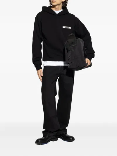 Jacquemus Gros-grain Hoodie In Black