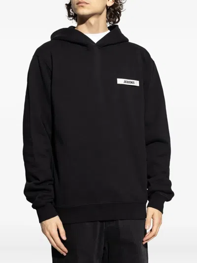Jacquemus Gros-grain Hoodie In Black