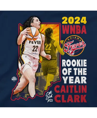 Stadium Essentials Men's And Women's Caitlin Clark Navy Indiana Fever 2024 Wnba Rookie Of The Year T-shirt