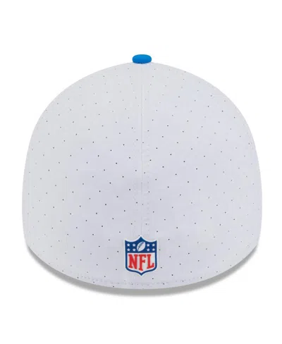 New Era Men's White/blue Detroit Lions 2025 Nfl Training Camp Throwback Logo 39thirty Flex Hat