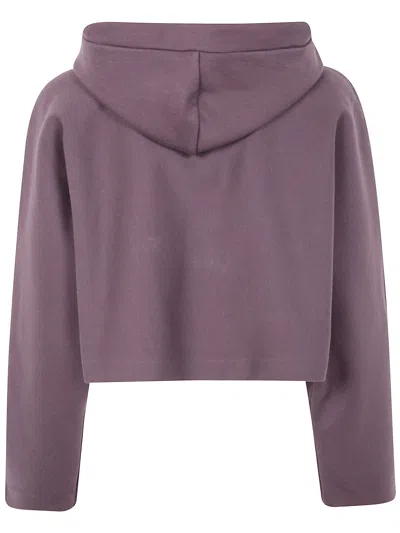 Jean Paul Gaultier Bonded Cotton Cropped Bat Sleeves Hoodie With "gaultier" Embossing Clothing In Purple