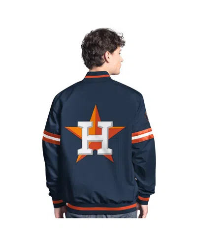 Starter Men's Navy Houston Astros Scout Full-snap Varsity Jacket In Blue