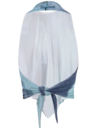 Jean Paul Gaultier Mesh Scarf Top Printed "water"