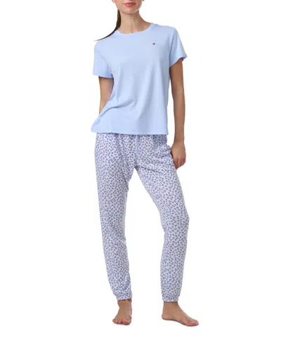Tommy Hilfiger Women's 2pc Tee & Jogger Pajama Set