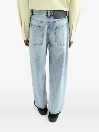 Jil Sander Antartic Blue Cotton 183 Aw 23 Treated Trousers In Brown