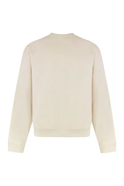 Jil Sander Logo Print Crewneck Sweatshirt In Neutral