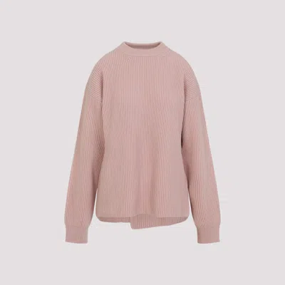 Jil Sander Long Sleeves Knitwear Asymmetric Hem In Pink