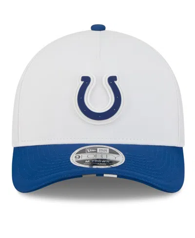 New Era Men's White/royal Indianapolis Colts 2025 Nfl Training Camp A-frame 9forty Adjustable Hat