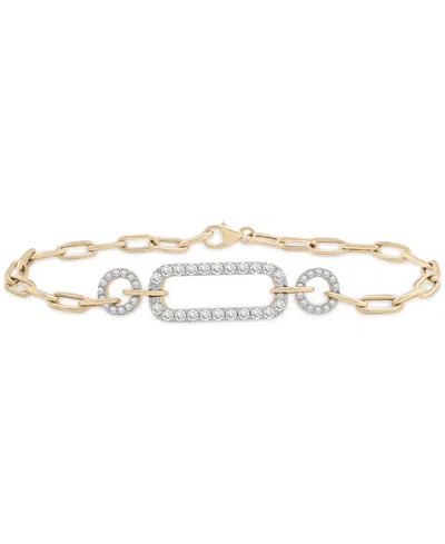 Wrapped In Love Diamond Paperclip Link Bracelet (1 Ct. T.w.) In 14k Gold, Exclusively At Macy's