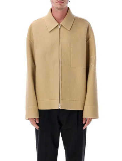 Jil Sander Embroidered 170 Front Pocket Jacket In Nude