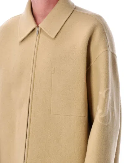 Jil Sander Embroidered 170 Front Pocket Jacket In Nude
