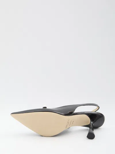 Jimmy Choo Button Detail Patent Pointed Stiletto Pumps