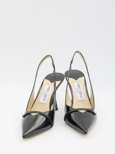 Jimmy Choo Button Detail Patent Pointed Stiletto Pumps