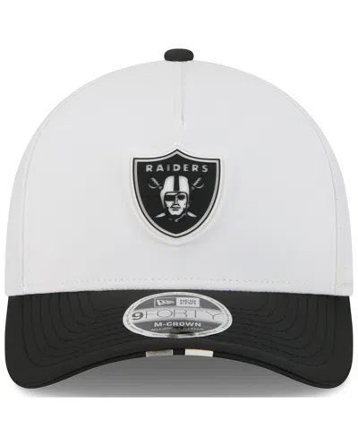 New Era Big Boys And Girls White/black Las Vegas Raiders 2025 Nfl Training Camp A-frame 9forty Adjustable Ha In White