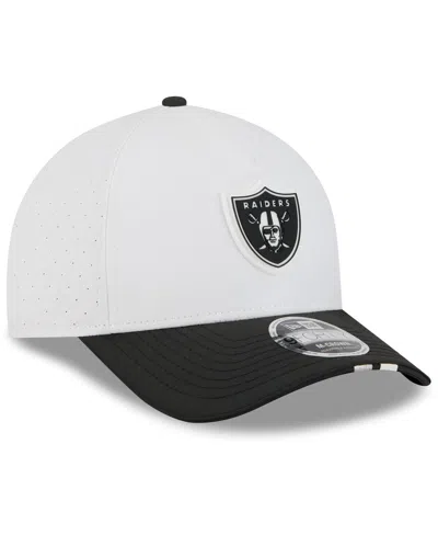 New Era Big Boys And Girls White/black Las Vegas Raiders 2025 Nfl Training Camp A-frame 9forty Adjustable Ha In White