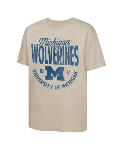 Outerstuff Big Boys And Girls Tan Michigan Wolverines News Flash T-shirt In Neutral