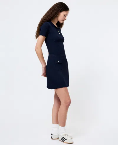 French Connection Women's Crinkle-knit Two-pocket Mini Skirt