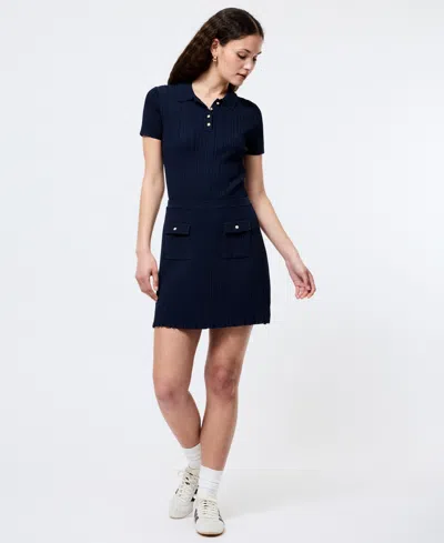 French Connection Women's Crinkle-knit Two-pocket Mini Skirt