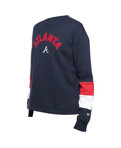 New Era Women's Navy Atlanta Braves Game Day Color Pullover Sweatshirt
